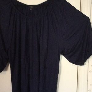 Talbots blousy navy blue flowing top XL